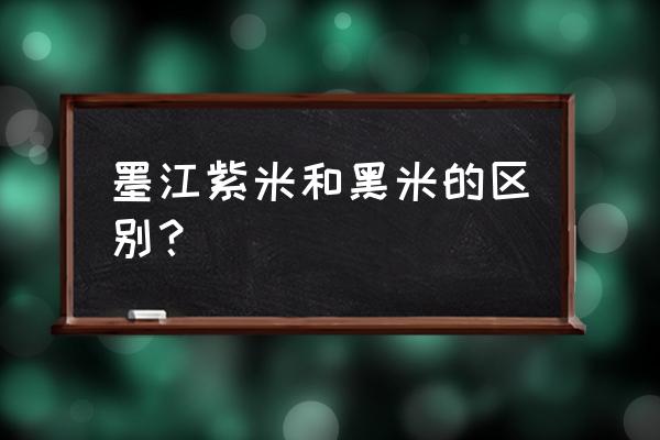 墨江紫米和一般紫米区别 墨江紫米和黑米的区别？