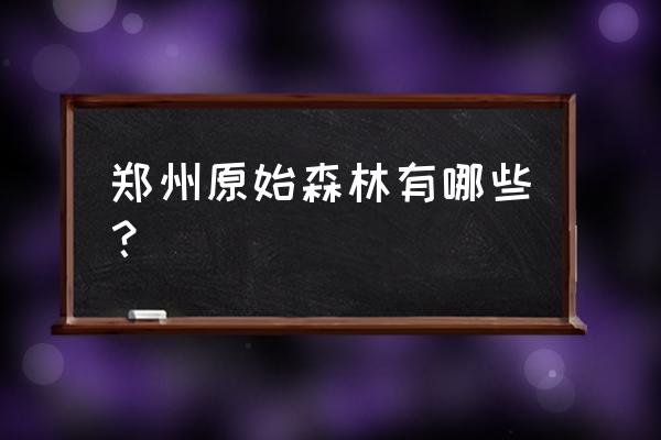 郑州山顶御金城 郑州原始森林有哪些？