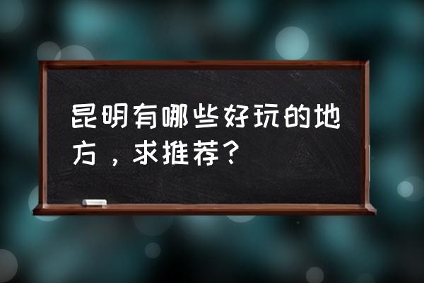 昆明玩的地方有哪些地方 昆明有哪些好玩的地方，求推荐？