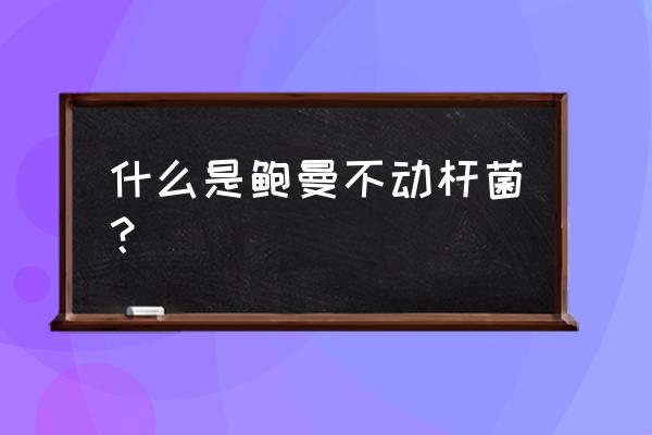 鲍曼不动杆菌形态 什么是鲍曼不动杆菌？