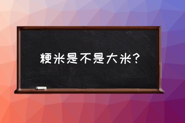 粳米跟大米有什么区别吗 粳米是不是大米？