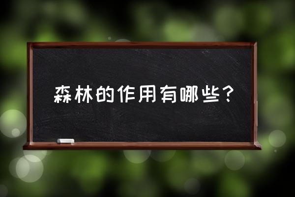 森林的作用有哪些好处 森林的作用有哪些？