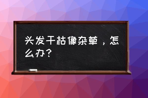 头发干枯怎么修复 头发干枯像杂草，怎么办？