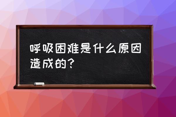 感觉呼吸困难怎么回事 呼吸困难是什么原因造成的？