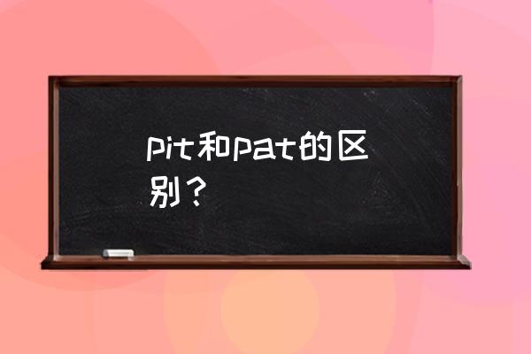 pat是什么人名 pit和pat的区别？