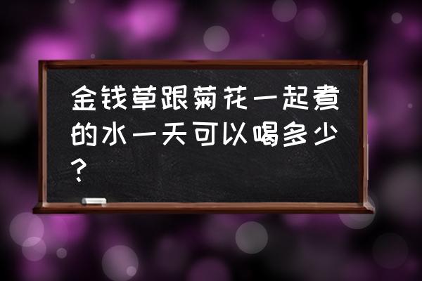 金钱草怎么喝最有效 金钱草跟菊花一起煮的水一天可以喝多少？