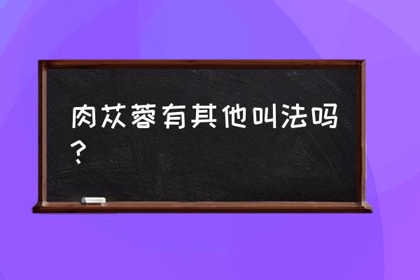 肉苁蓉功效与作用吃法 肉苁蓉有其他叫法吗？