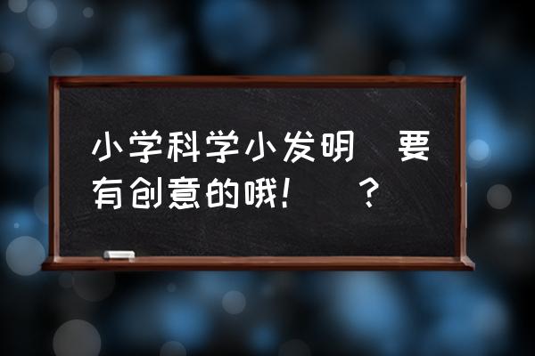 创意发明 小学生 小学科学小发明（要有创意的哦！）？