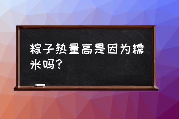 一个糯米粽子的热量 粽子热量高是因为糯米吗？