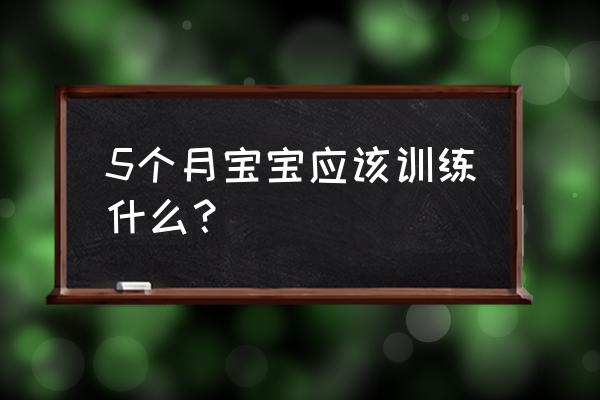 五个月宝宝该训练什么 5个月宝宝应该训练什么？