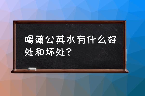 蒲公英根泡水喝的利弊 喝蒲公英水有什么好处和坏处？