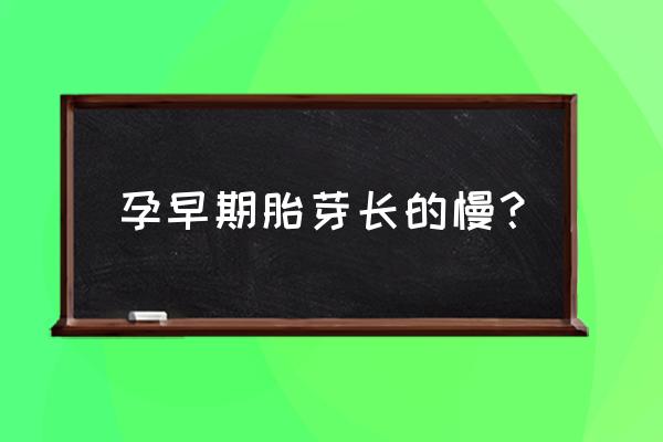 孕早期胚胎发育慢 孕早期胎芽长的慢？