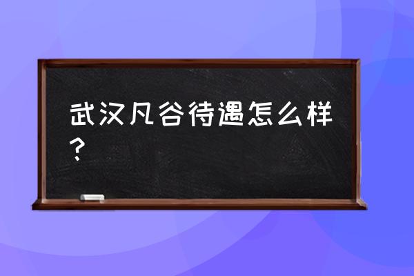 武汉凡谷上班待遇怎么样 武汉凡谷待遇怎么样？