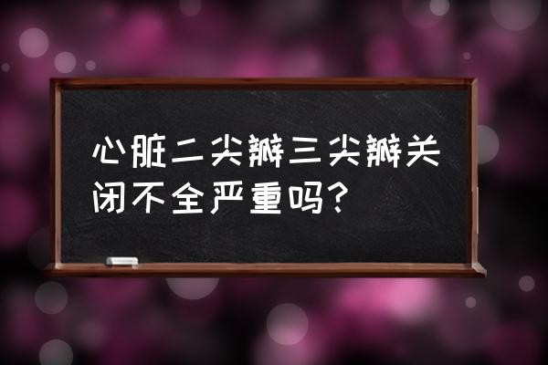 三尖瓣关闭不拢严重吗 心脏二尖瓣三尖瓣关闭不全严重吗？