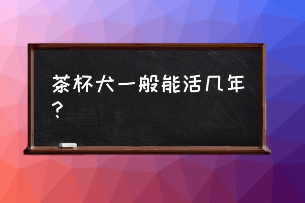 茶杯犬能活多久 茶杯犬一般能活几年？