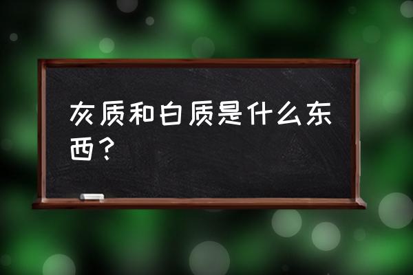 灰质和白质功能 灰质和白质是什么东西？