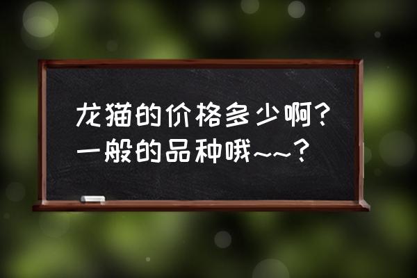 龙猫价钱一般在多少 龙猫的价格多少啊？一般的品种哦~~？