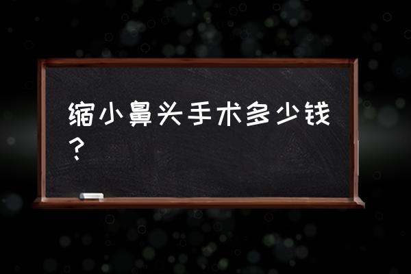 整鼻头缩小要多少钱 缩小鼻头手术多少钱？