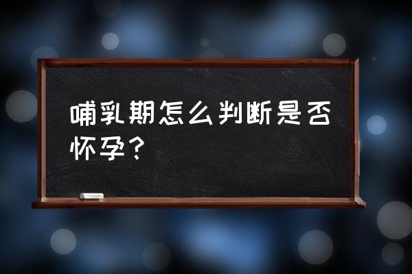 哺乳期怎么判断怀孕了 哺乳期怎么判断是否怀孕？