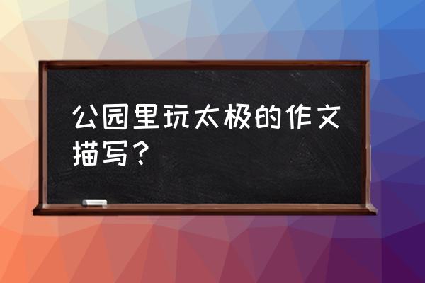 一池清澈的湖水 公园里玩太极的作文描写？