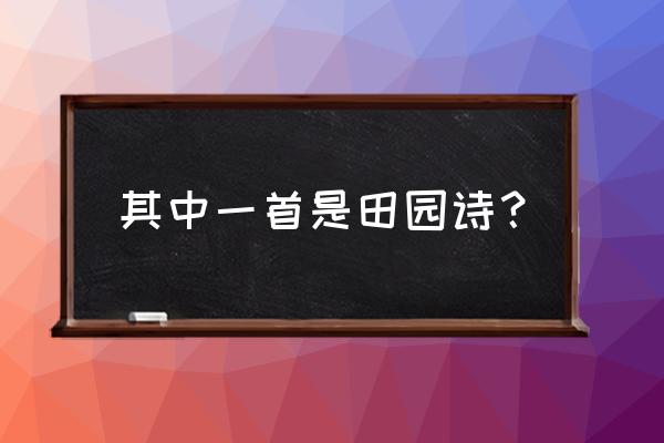 四时田园杂兴古诗其一 其中一首是田园诗？