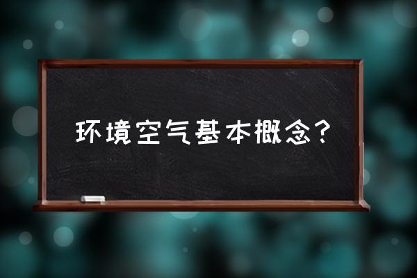 中国生态环境监测总站 环境空气基本概念？