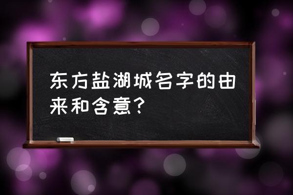 为什么叫东方盐湖城 东方盐湖城名字的由来和含意？