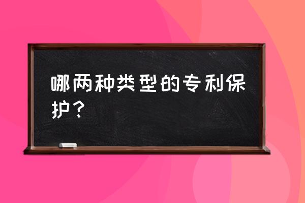 专利保护都有哪些 哪两种类型的专利保护？