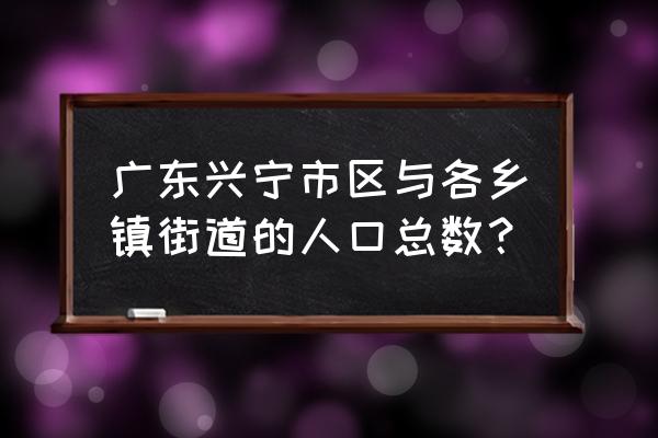 广东省兴宁市有几个镇 广东兴宁市区与各乡镇街道的人口总数？