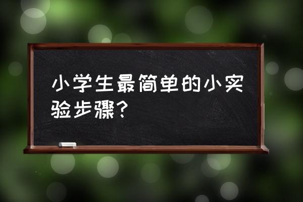 小学生简单科学实验 小学生最简单的小实验步骤？