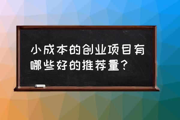 小成本创业适合做什么 小成本的创业项目有哪些好的推荐量？