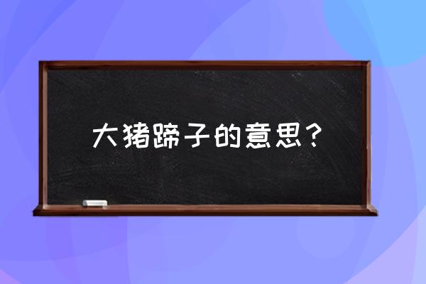 大猪蹄什么意思 大猪蹄子的意思？