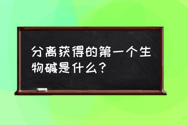 吗啡又叫什么 分离获得的第一个生物碱是什么？