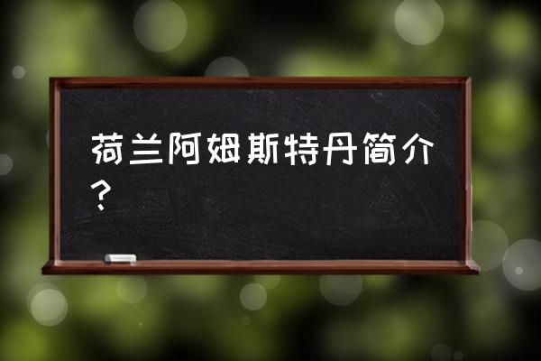 阿姆斯特丹历史 荷兰阿姆斯特丹简介？