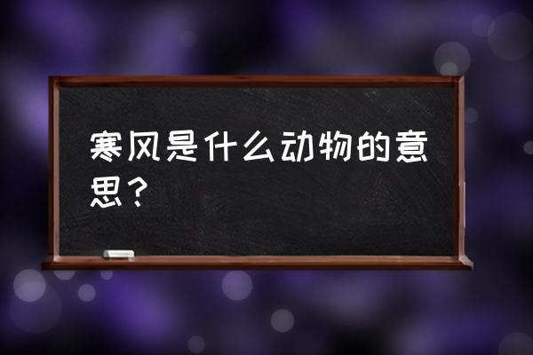 寒风凛冽的意思是什么生肖 寒风是什么动物的意思？