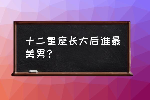 十二星座谁长大了最美 十二星座长大后谁最美男？