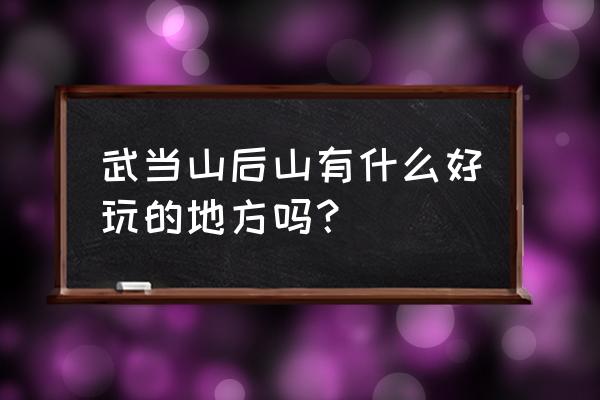 武当山庄唯美 武当山后山有什么好玩的地方吗？