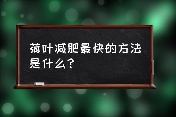 荷叶加什么减肥最快 荷叶减肥最快的方法是什么？