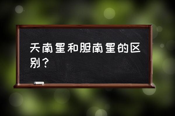 生天南星别名 天南星和胆南星的区别？