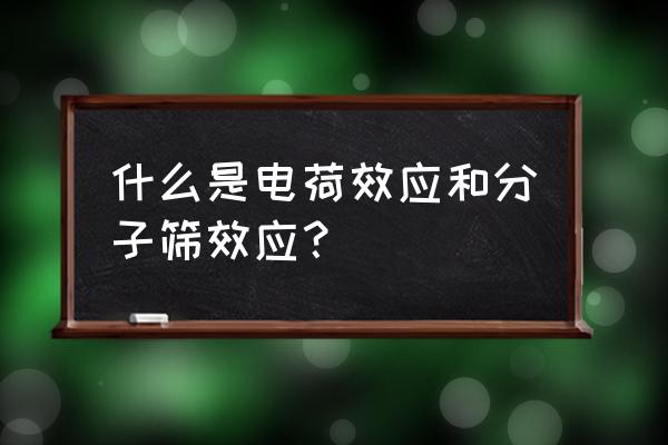 什么是电荷效应和分子筛效应？ 什么是电荷效应和分子筛效应？