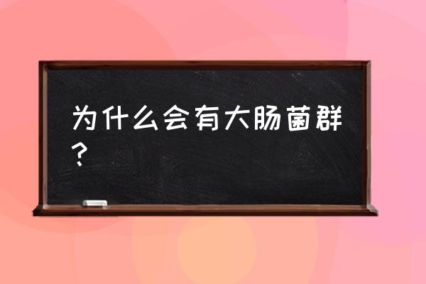 为什么会有大肠菌群？ 为什么会有大肠菌群？