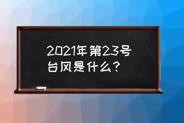 台风最新消息今天 2021年第23号台风是什么？