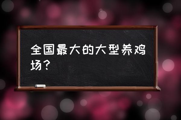 现代化大型养鸡场 全国最大的大型养鸡场？