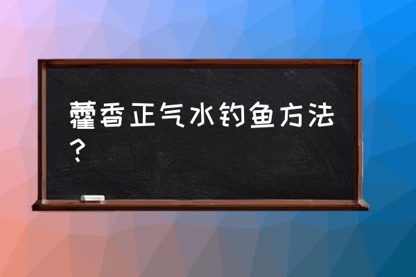 藿香正气水的妙招用处 藿香正气水钓鱼方法？