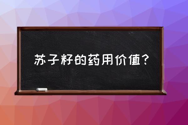 紫苏子的功效与作用 苏子籽的药用价值？