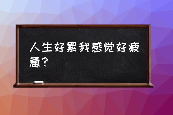 人生好累 我真的累了 人生好累我感觉好疲惫？