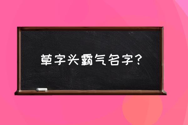 草字头的字有哪些取名 草字头霸气名字？