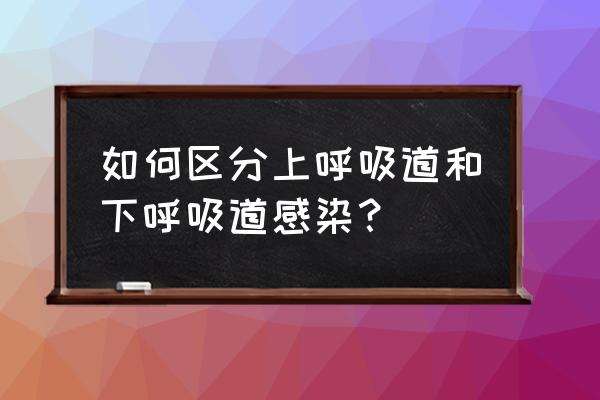 什么称为上呼吸道 如何区分上呼吸道和下呼吸道感染？