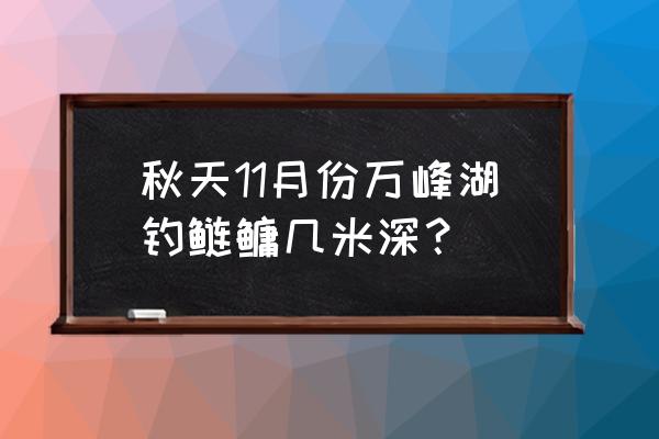 万峰湖的水位是多高 秋天11月份万峰湖钓鲢鳙几米深？