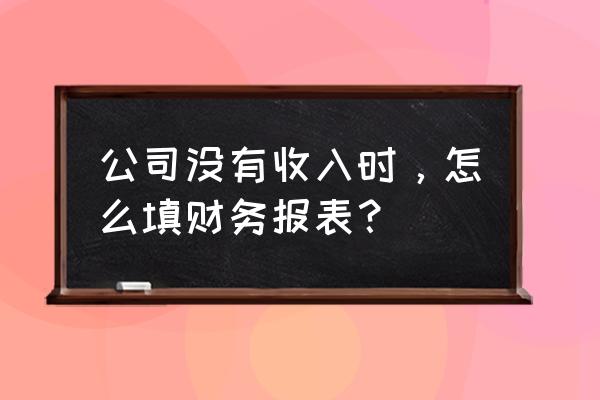 事业单位财务工作不足及改进措施 公司没有收入时，怎么填财务报表？